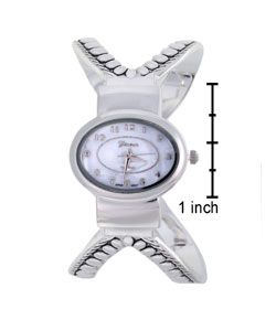 Geneva Women's Platinum Cuff Wrist Bangle Watch