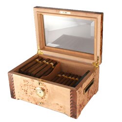 Santos Deluxe Mapa Burl 100-cigar Humidor