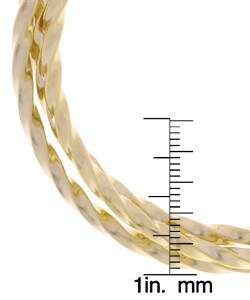 18k Gold over Silver Stackable 3-piece Interlocked Bangle