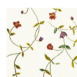 Handcrafted Hyde Park Floral Cream Wool/ Silk Rug (7'6 x 9'6)