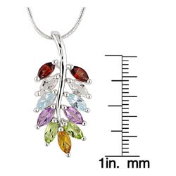 Sterling Silver Multi-Gemstone Pendant