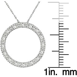 10k White Gold 1/10ct TDW Diamond Circle Necklace (I-J, I2-I3)
