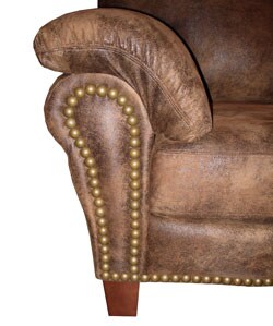 Buckskin Fabric Sofa and Two Chairs