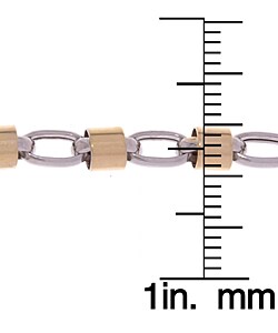 14k Two-tone Gold 22-inch 4 mm Bullet Necklace
