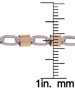 14k Two-tone Gold Bullet Bracelet