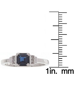 14k White Gold Sapphire Diamond Ring