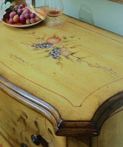 Hand Painted Golden Wheat Accent Chest