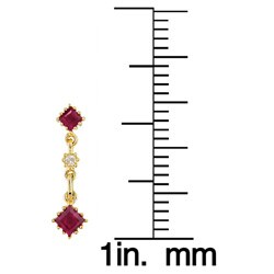 14k Yellow Gold Ruby Diamond Earrings