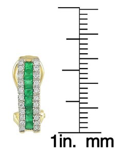 14k Gold 1/5ct TDW Diamond Emerald Earrings  (Set of 3)