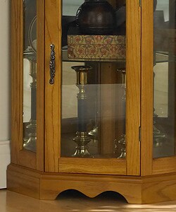 Golden Oak Lighted Curio Cabinet