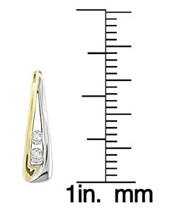 14k Two-tone Gold 1/6ct Diamond Earrings