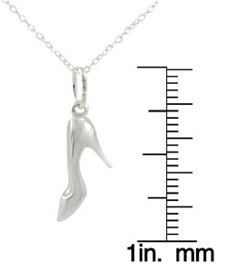 Sterling Silver Stiletto Shoe Pendant Necklace
