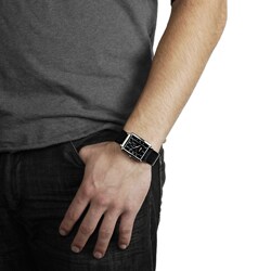 Geneva Platinum Men's Rectangle Face Fashion Watch