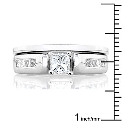 14k White Gold 3/5 ct TDW Princess Diamond Bridal