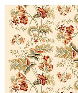 Lyndhurst Collection Floral Ivory Rug (8' x 11')