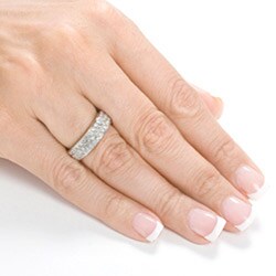 14k White Gold 3/4ct TDW Diamond Pave Band (H-I, I1-I2)