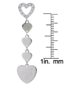 Sterling Silver Heart Drop Earrings