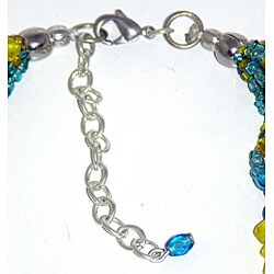 Handmade Blue Island Glass Bead Necklace (India)