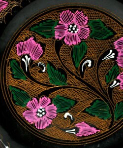 Handmade Rabbits & Flowers Lacquer Coasters (Set of 6)