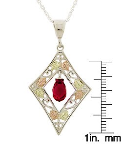 Black Hills Gold and Created Ruby Necklace
