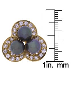 18k Gold 3ct TDW Diamond & Pearls Petal Earrings (G, VS1)
