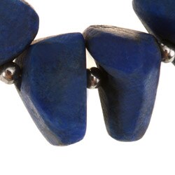 Silver Beaded Blue Lapis Lazuli Necklace