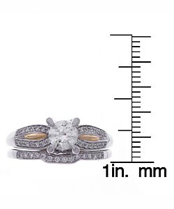 14k Two-tone Gold 1ct TDW Diamond Wedding Ring Set (G-H, I1)