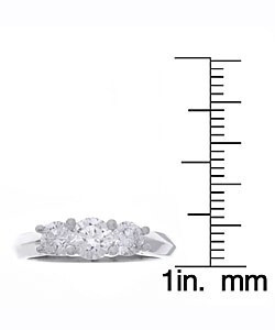 14k White Gold 1ct TDW Round Diamond Three-Stone Ring (G-H, I1)