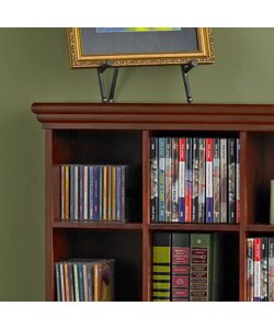 Cherry Finished 4-column Media Storage Shelf