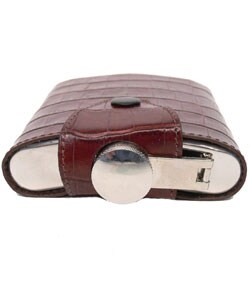 Bass Genuine Leather Croc Skin 6-oz Flask