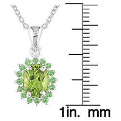 Sterling Silver Peridot Tsavorite Pendant