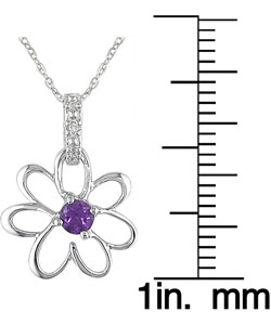 10k Amethyst Diamond February Birth Stone Pendant