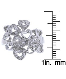 Sterling Silver Multiple Hearts Cubic Zirconia Ring