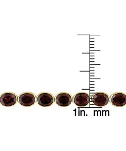 18k Yellow Gold Oval Garnet Bracelet