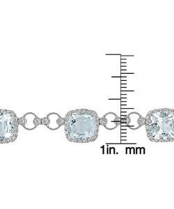 18k Gold Aquamarine 1-3/4ct TDW Diamond Necklace