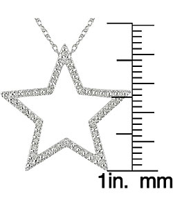 10k White Gold Diamond Accent Star Necklace