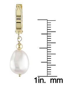 14k Yellow Gold 9-10mm Cultured FW Pearl Drop Earrings