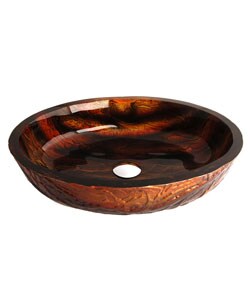 Fontaine Molten Lava Glass Vessel Bathroom Sink