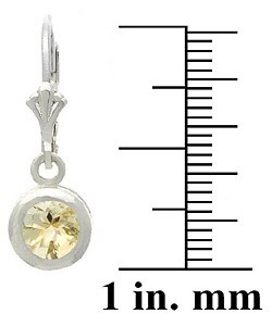 Glitzy Rocks Sterling Silver Citrine Leverback Earrings