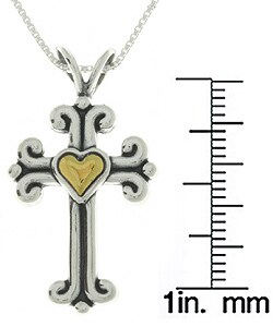 14k Gold and Silver Roman Cross Pendant