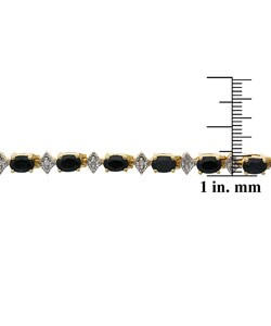 Glitzy Rocks 18k Gold over Sterling Silver Sapphire Diamond Bracelet