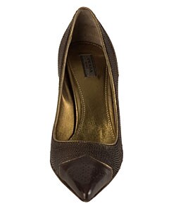 Prada Brown Leather Sequin Pumps