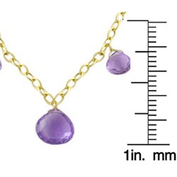 14k Yellow Gold Amethyst 16-inch Drop Necklace