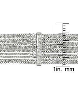 18k White Gold 5/8ct TDW Diamond Bars Necklace
