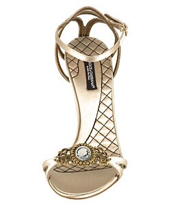Dolce & Gabbana Champagne Satin Sandals
