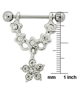 Dangling Crystal Flower Body Jewelry (Case of 2)