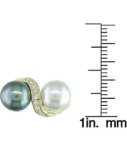 18k Yellow Gold Pearl 2/5ct TDW Diamond Swirl Ring