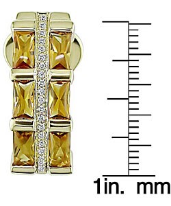 18k Yellow Gold Citrine 1/5ct TDW Diamond Earrings
