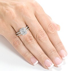 14k Gold 1 1/3ct TDW Emerald Cut Diamond Ring (H-I, SI1-SI2)
