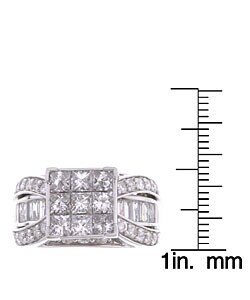 14k White Gold 3ct TDW Diamond Engagement Ring